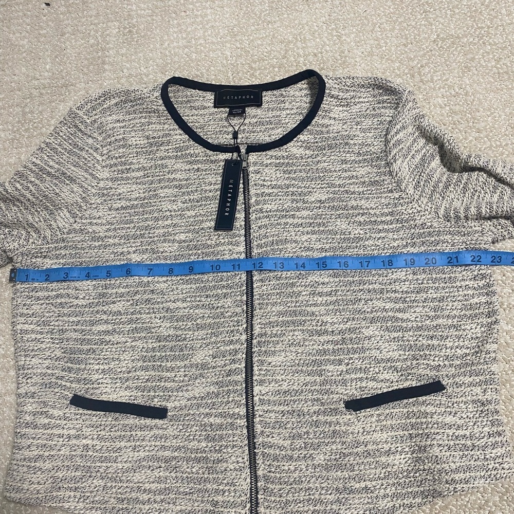 Metaphor Black and White Textured Blazer - Picture 12 of 16